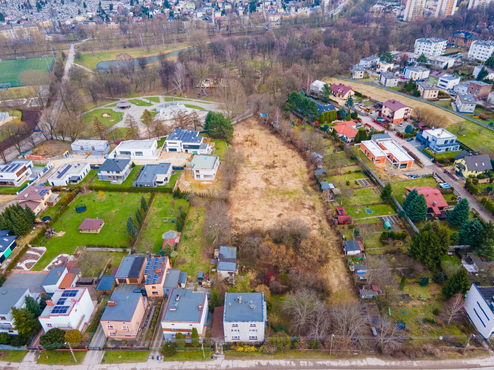 Przygotowanie działki - widok z drona